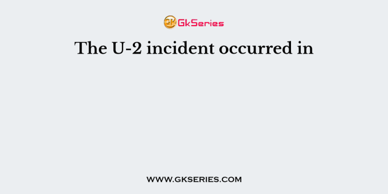 The U-2 incident occurred in