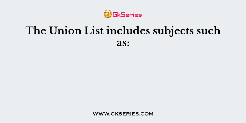 The Union List includes subjects such as