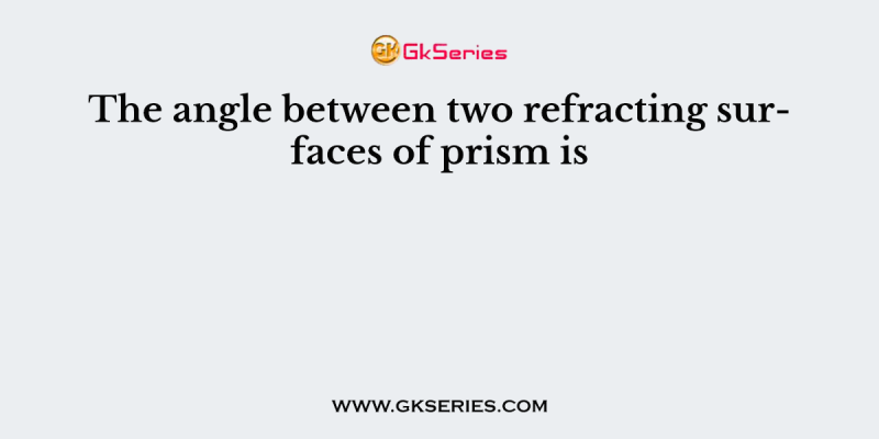 The angle between two refracting surfaces of prism is