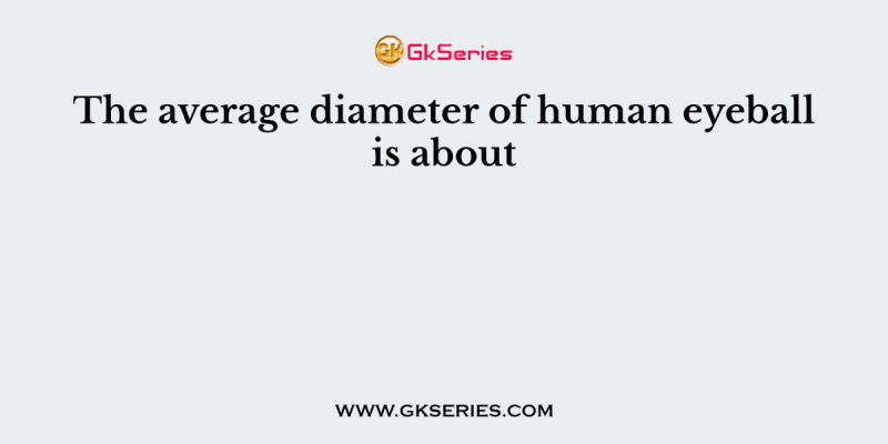 The average diameter of human eyeball is about