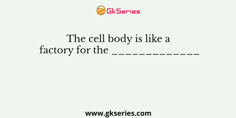The cell body is like a factory for the