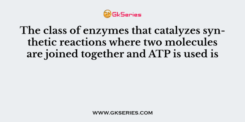 The class of enzymes that catalyzes synthetic reactions where two molecules are joined together and ATP is used is