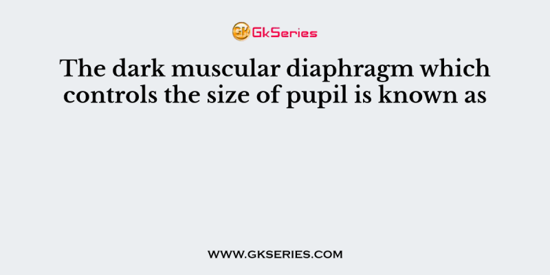 The dark muscular diaphragm which controls the size of pupil is known as