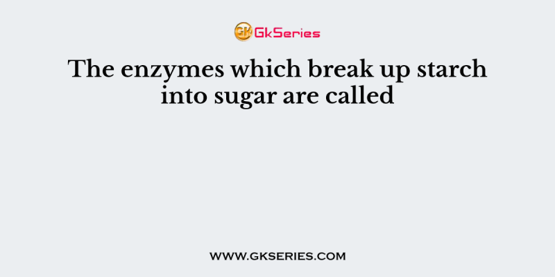 The enzymes which break up starch into sugar are called
