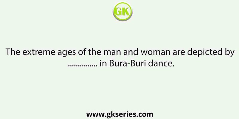 The extreme ages of the man and woman are depicted by …………… in Bura-Buri dance.