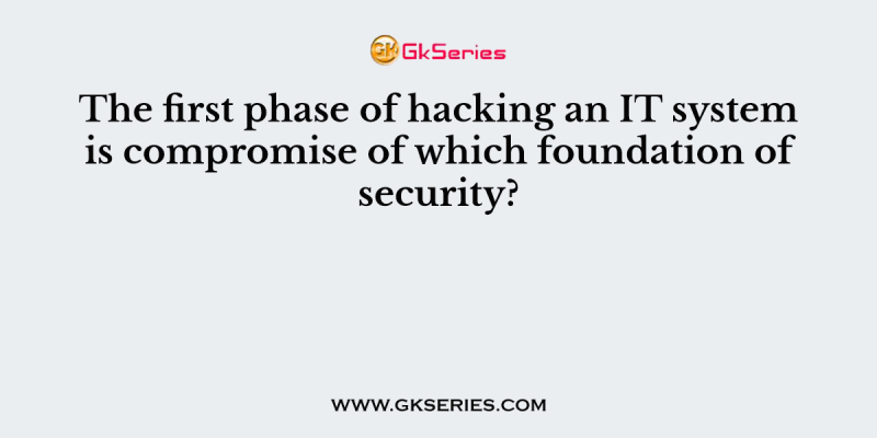 The first phase of hacking an IT system is compromise of which foundation of security?