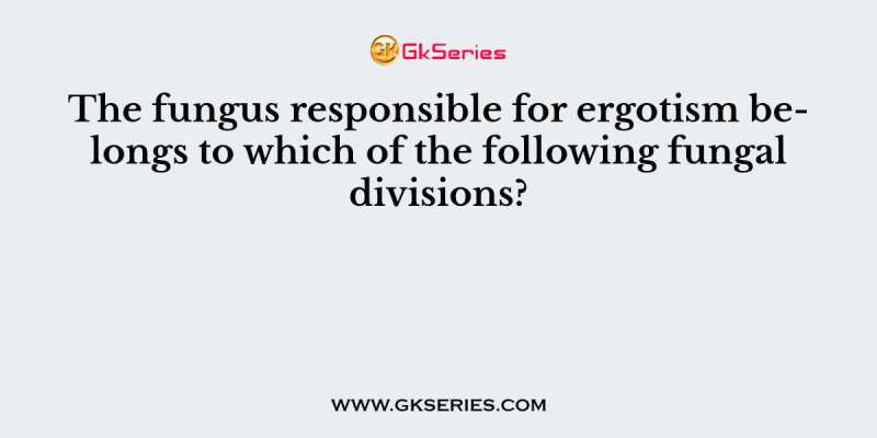 The fungus responsible for ergotism belongs to which of the following fungal divisions?