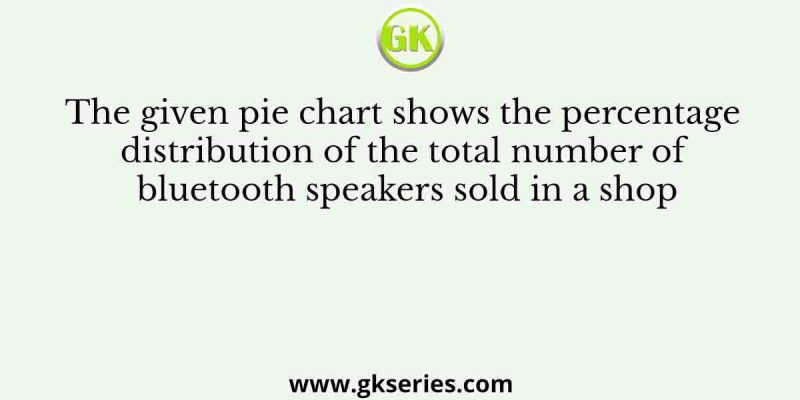 The given pie chart shows the percentage distribution of the total number of bluetooth speakers sold in a shop