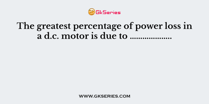 The greatest percentage of power loss in a d.c. motor is due to ………………..