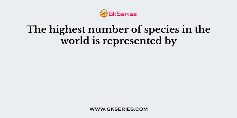 The highest number of species in the world is represented by