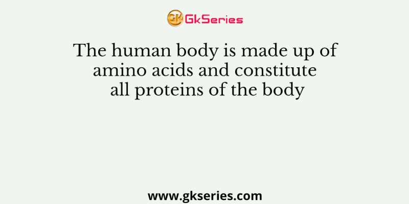 The human body is made up of amino acids and constitute all proteins of the body