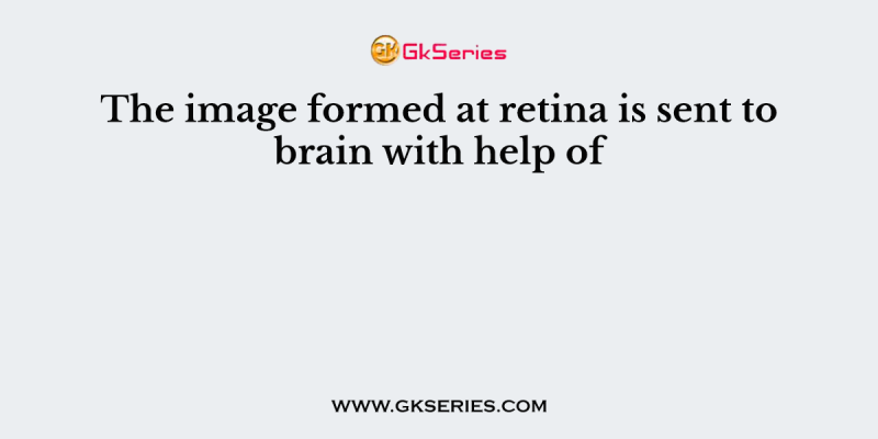 The image formed at retina is sent to brain with help of