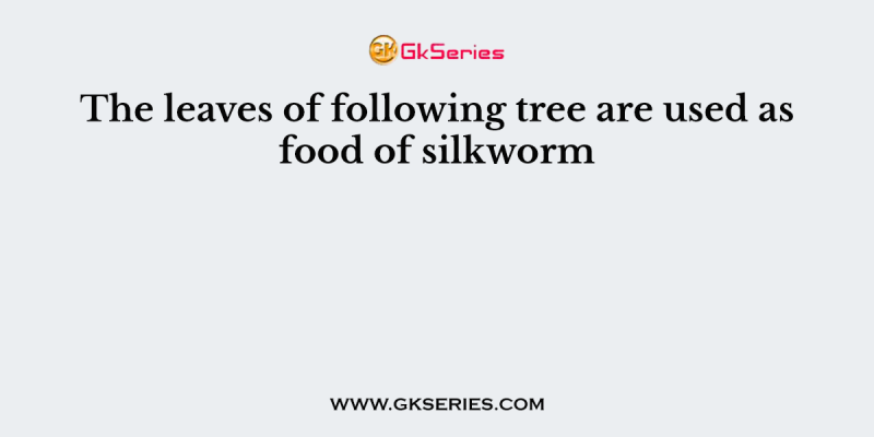 The leaves of following tree are used as food of silkworm