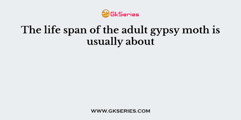 The life span of the adult gypsy moth is usually about