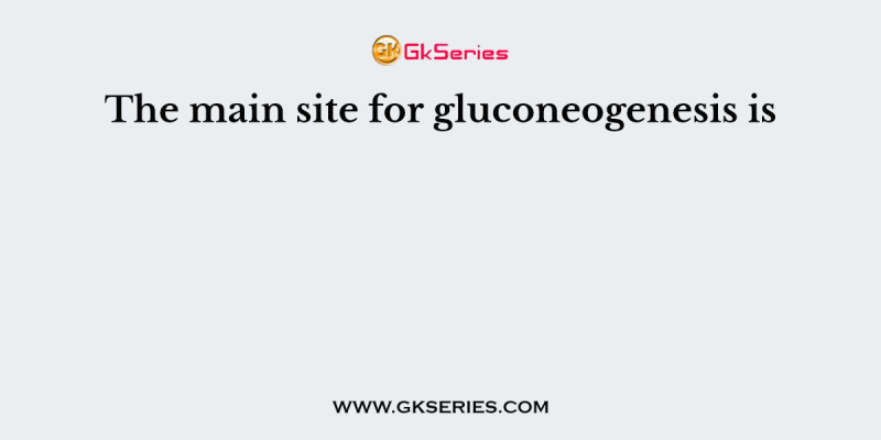 The main site for gluconeogenesis is