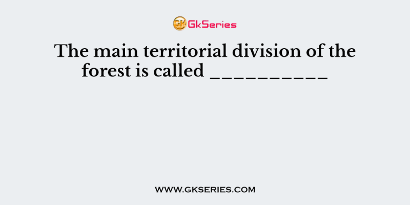 The main territorial division of the forest is called __________