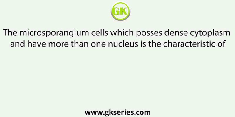 The microsporangium cells which posses dense cytoplasm and have more than one nucleus is the characteristic of
