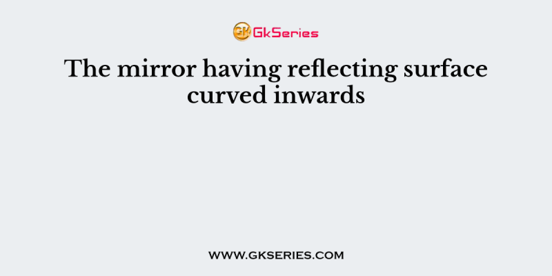 The mirror having reflecting surface curved inwards