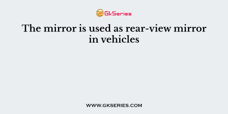 The mirror is used as rear-view mirror in vehicles