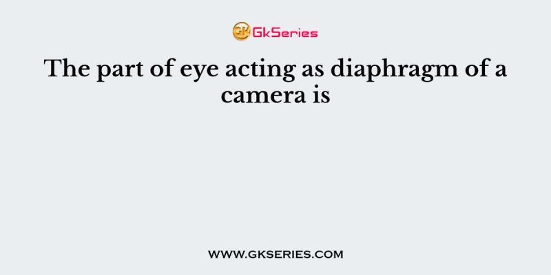 The part of eye acting as diaphragm of a camera is