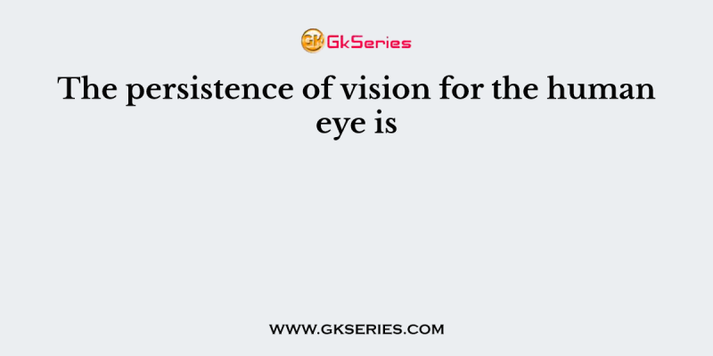 The persistence of vision for the human eye is