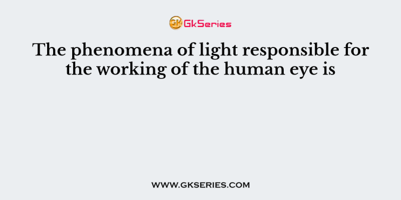 The phenomena of light responsible for the working of the human eye is