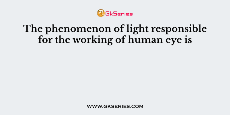 The phenomenon of light responsible for the working of human eye is