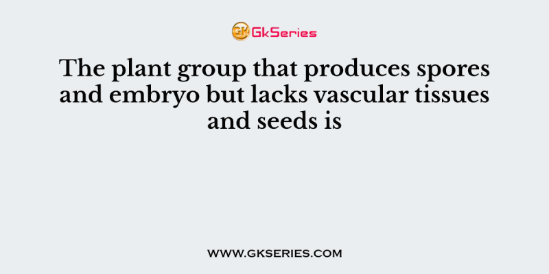The plant group that produces spores and embryo but lacks vascular tissues and seeds is