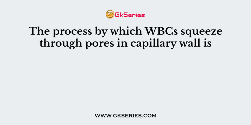The process by which WBCs squeeze through pores in capillary wall is