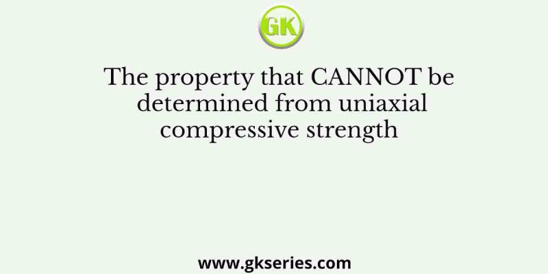 The property that CANNOT be determined from uniaxial compressive strength