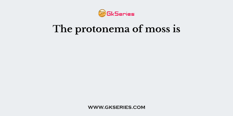 The protonema of moss is