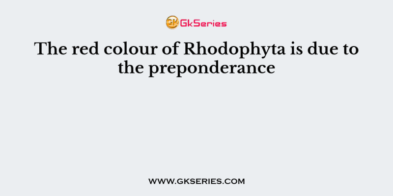 The red colour of Rhodophyta is due to the preponderance