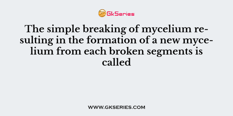The simple breaking of mycelium resulting in the formation of a new mycelium from each broken segments is called