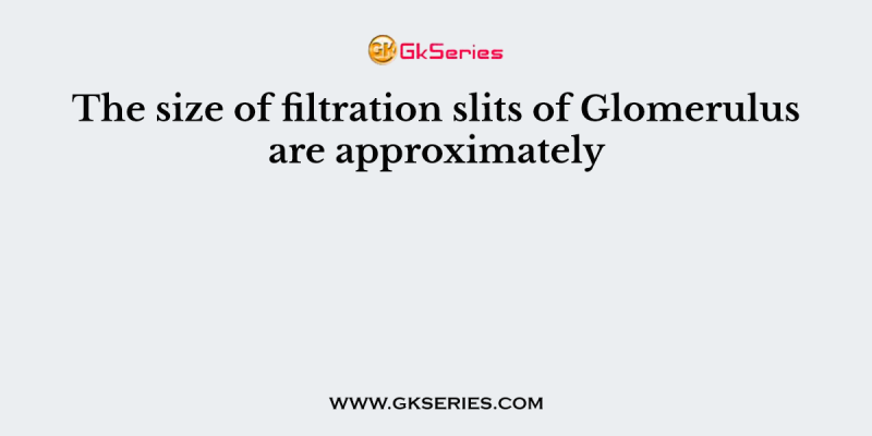 The size of filtration slits of Glomerulus are approximately
