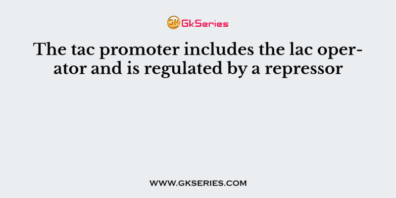 The tac promoter includes the lac operator and is regulated by a repressor