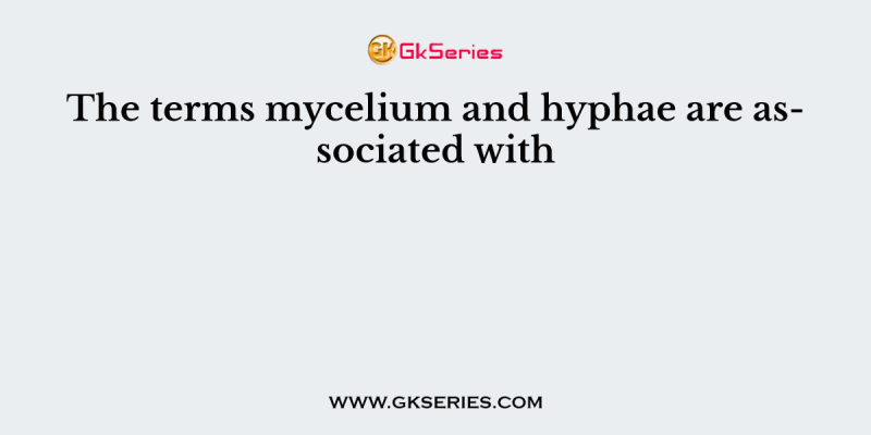 The terms mycelium and hyphae are associated with
