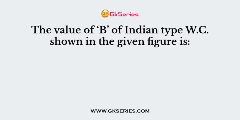 The value of ‘B’ of Indian type W.C. shown in the given figure is:
