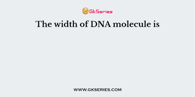 The width of DNA molecule is