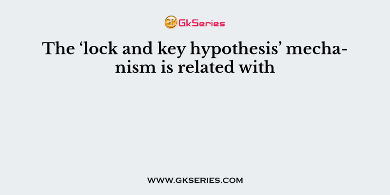 The ‘lock and key hypothesis’ mechanism is related with