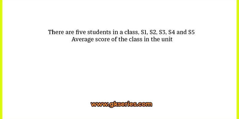 There are five students in a class, S1, S2, S3, S4 and S5 Average score of the class in the unit