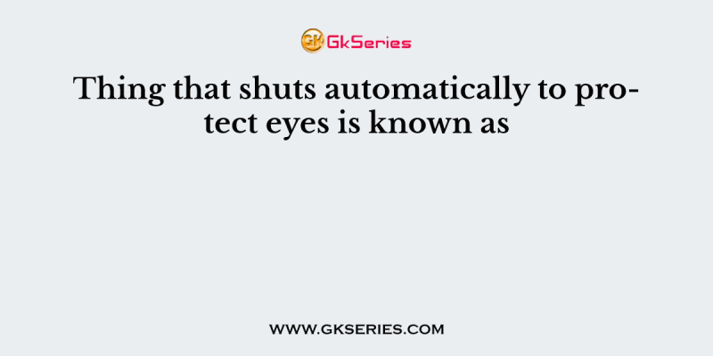 Thing that shuts automatically to protect eyes is known as