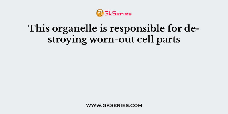 This organelle is responsible for destroying worn-out cell parts