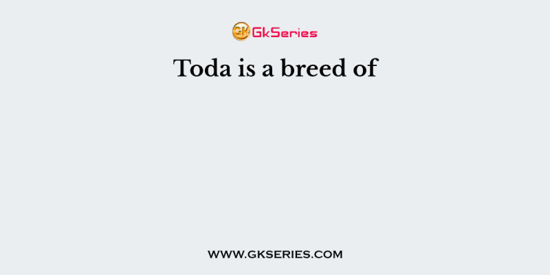 Toda is a breed of