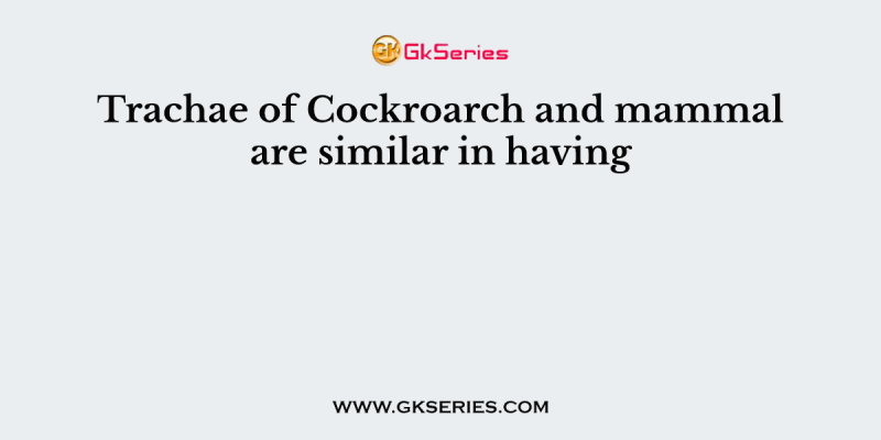 Trachae of Cockroarch and mammal are similar in having