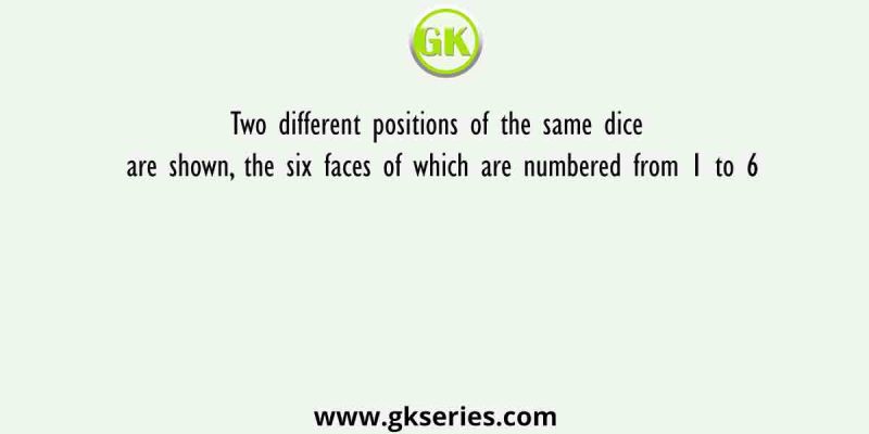 Two different positions of the same dice are shown, the six faces of which are numbered from 1 to 6