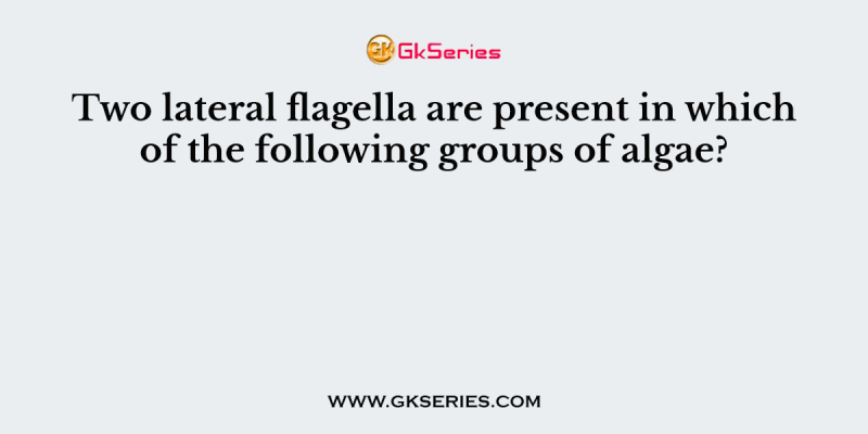 Two lateral flagella are present in which of the following groups of algae?