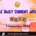 Daily Quiz on Current Affairs by Gkseries – 4 & 5 September 2022