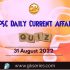 UPSC Daily Static Quiz: 31 August 2022