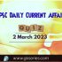UPSC Daily Static Quiz: 2 March 2023