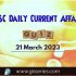 UPSC Daily Static Quiz: 21 March 2023